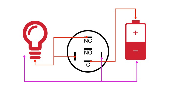 Schema elettrico interruttore a pulsante 3